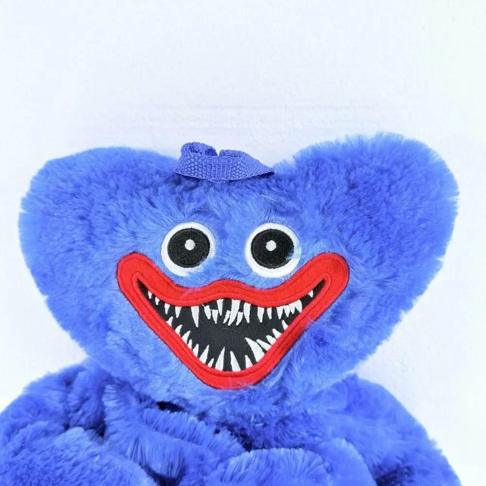 Poppy Playtime Huggy Wuggy Blue Plush Character Backpack Bag Toy Zipper Back